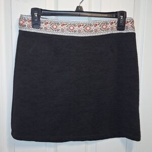 Cider Black Skirt with Embroidered Waistband Medium